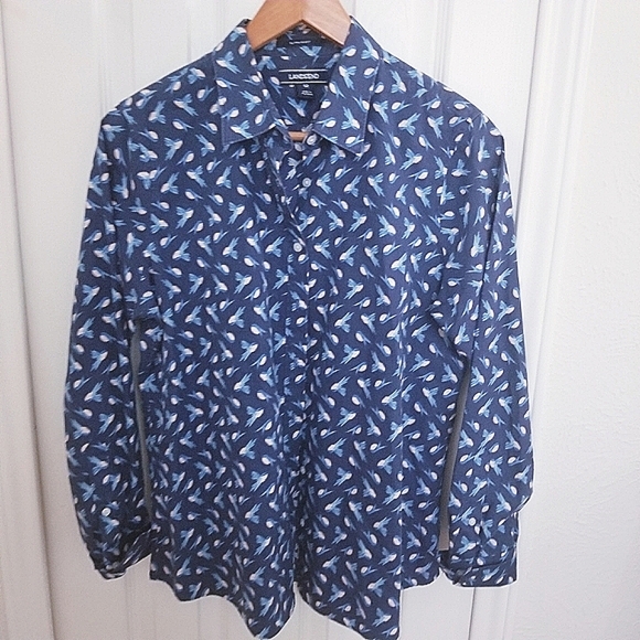 Lands' End Tops Lands End Bird Print Button Down Shirt Poshmark